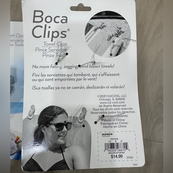 Boca Clips Towel Clips Flip Flops, Two sets of 2, NWT - Picture 2 of 4
